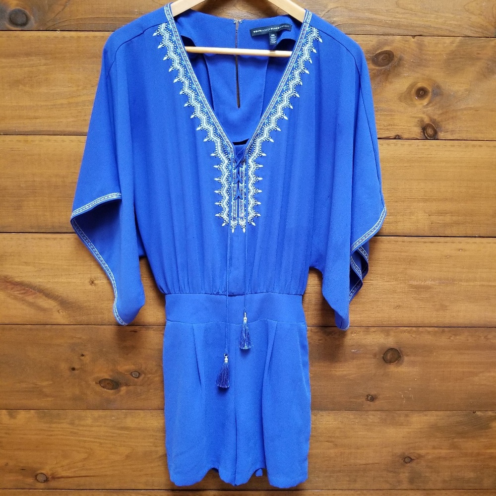 Kimono Sleeve Embroidered Romper